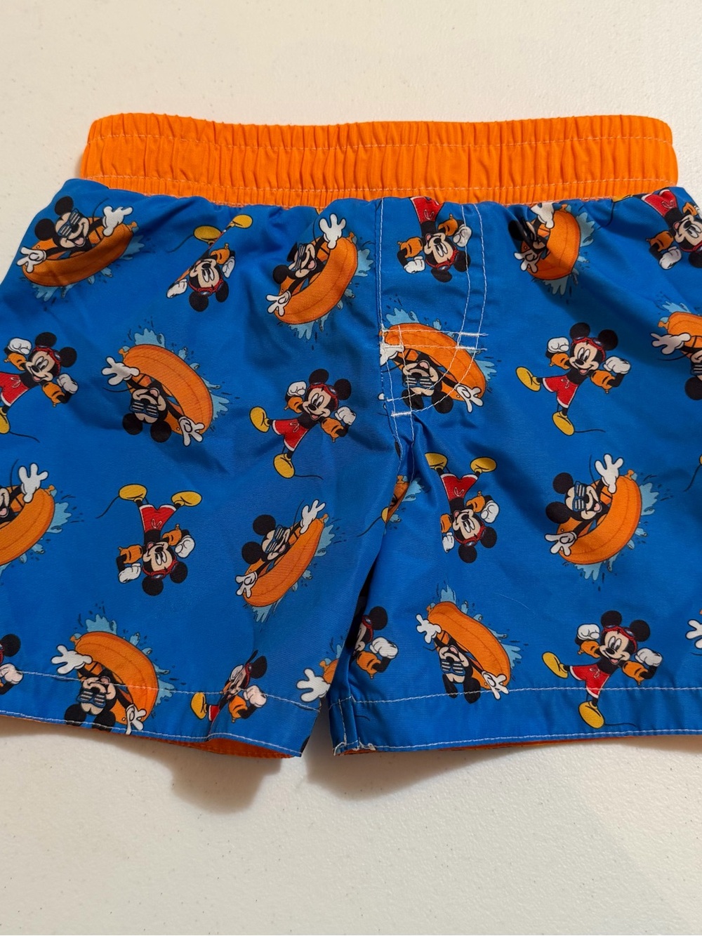 Disney Blue & Orange Mickey Mouse Swim Shorts